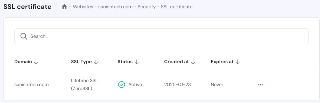 Hostinger Free SSL