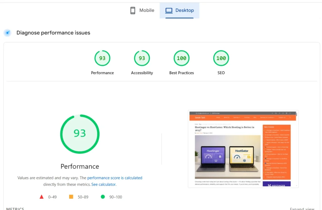 Hostinger Speed