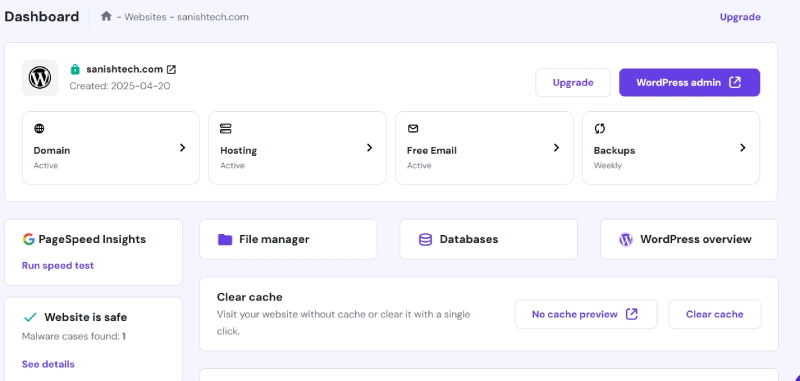 Hostinger Dashboard