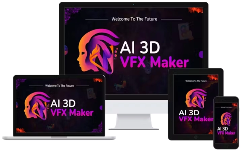 AI 3D VFX MAKER user dashboard showcasing available templates and tools.