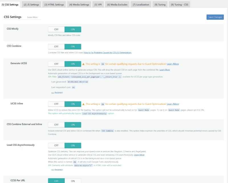 Litespeed cache wordpress plugin setup