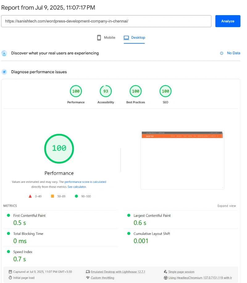 WordPress PageSpeed 100