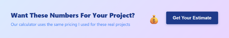 WordPress project pricing banner asking readers to calculate their estimate using real project examples and professional pricing data