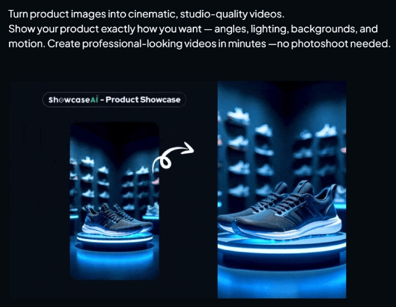 ShowcaseAI product showcase video example showing cinematic AI-generated visuals from a product image